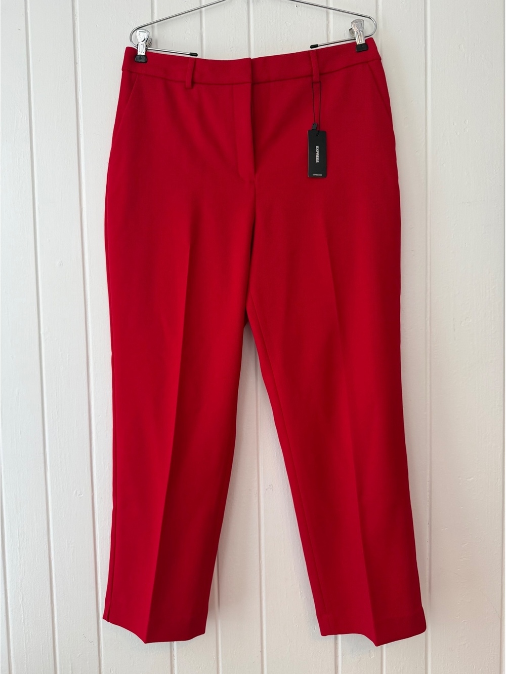 Express Editor Women's Red Straight Ankle High Rise Pants Size 12R